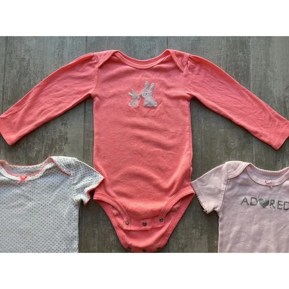 Baby Girl Toddler Bodysuit & Pants NEW 5 Piece Outfit Set Cotton Pink ADORED 18M